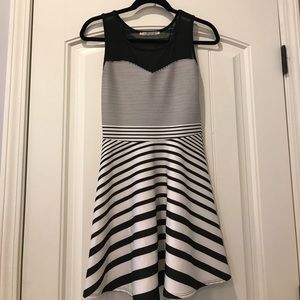 black and white striped dress